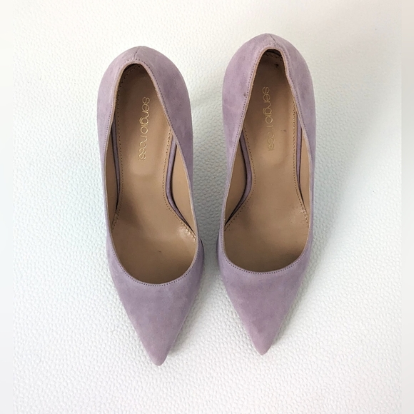 SERGIO ROSSI Godiva Lilac Suede Heels Pumps - Picture 9 of 10